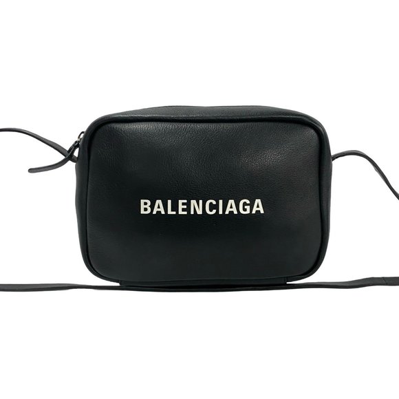 BALENCIAGA Everyday Camera Bag, Genuine Leather Mini Shoulder Pochette, Black... - Picture 1 of 9